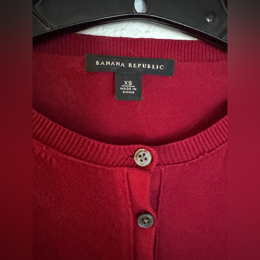 Banana Republic Cranberry red Cardigan, XS - Picture 3 of 6